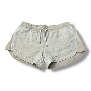 Athleta Beachside Bali 100% Linen Shorts Gray Athleisure Travel Women’s Size 8